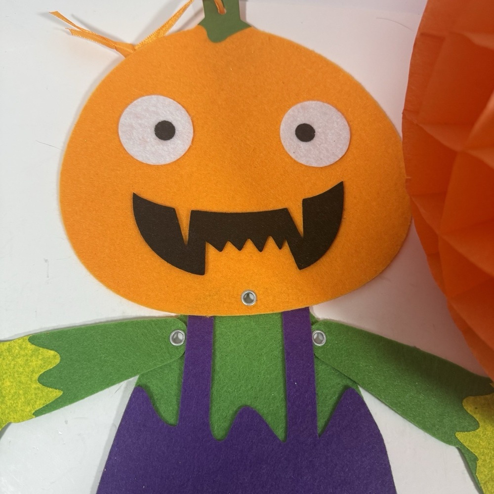 Unbranded Halloween Decor Set Multicolor Felt Scarecrow Pumpkin Trio - Picture 5 of 16